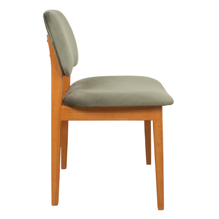 เก้าอี้ทานข้าวไม้ยางพารา เบาะกำมะหยี่ MAAI DESIGN รุ่น AIKO CHAIR สีโอ๊ค_3